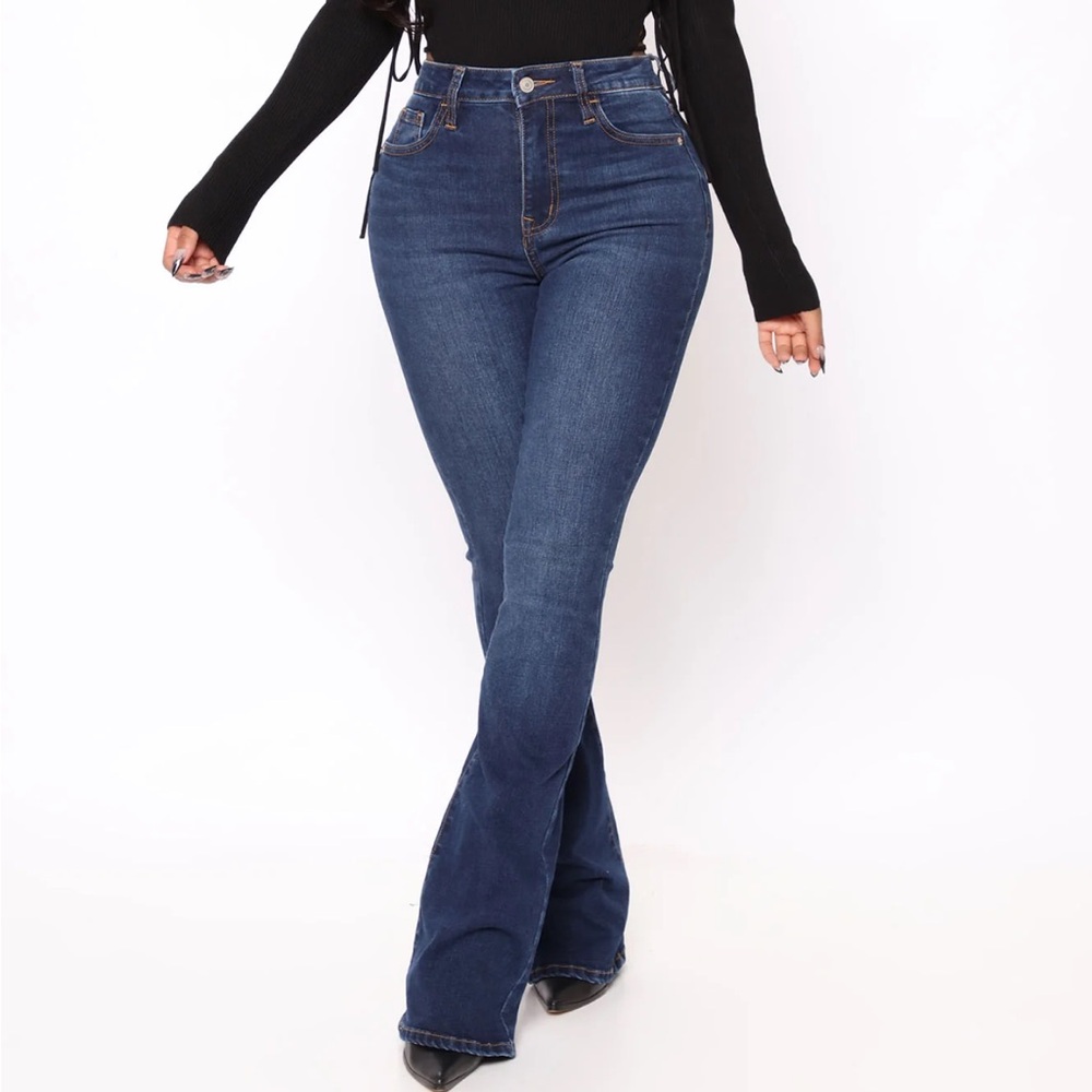 Medium wash flair jeans